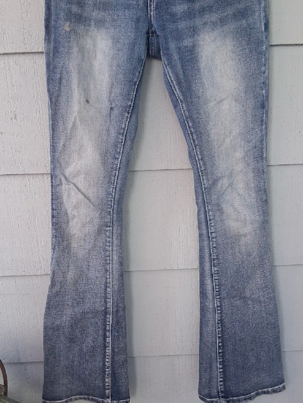 Sky Denim Jeans with Studded Winged Skull Pocket - Picture 6 of 8